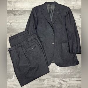 Southwick Charcoal Grey Flannel Wool Suit 46R